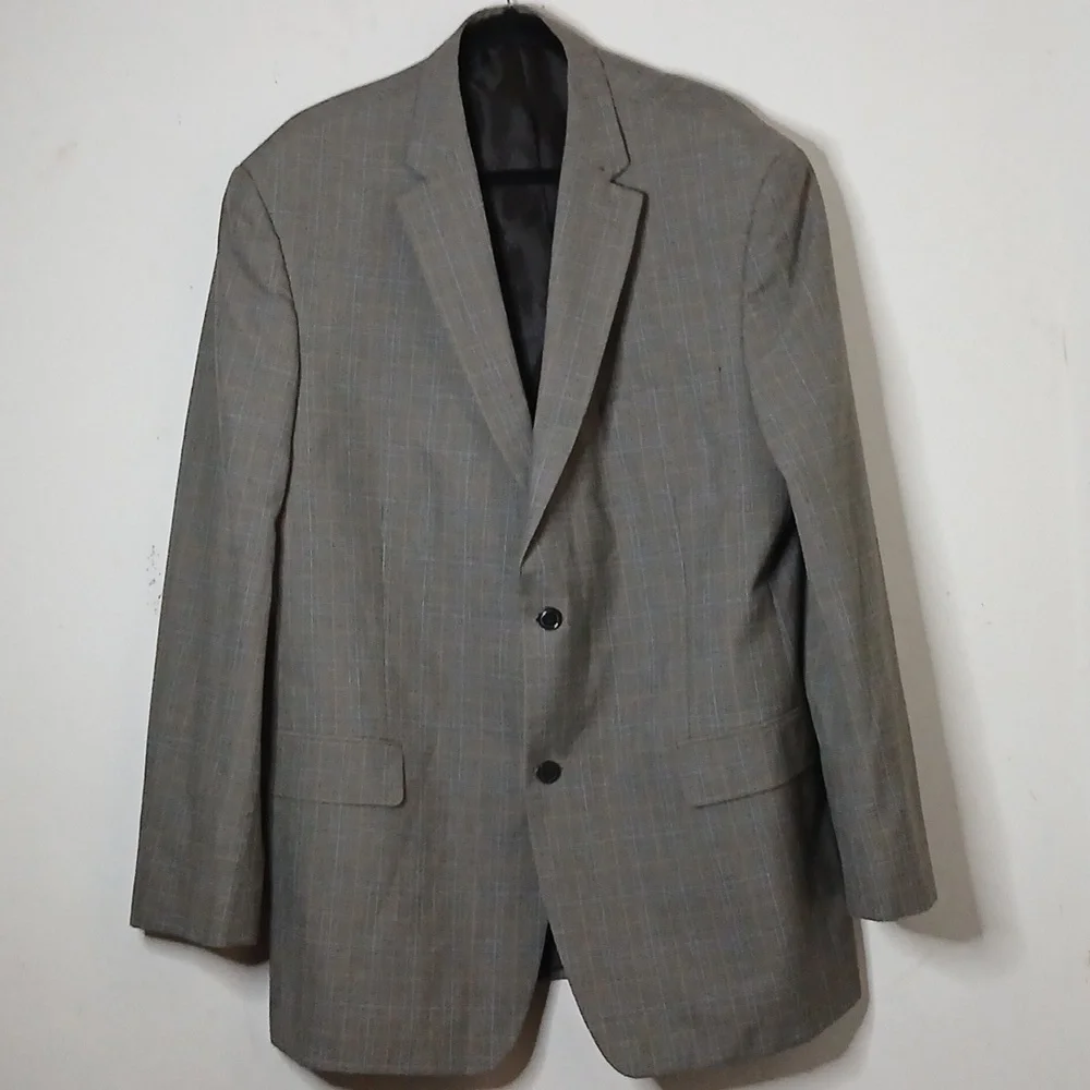 Haggar Mens Plaid‎ Coat Blazer Size 46L